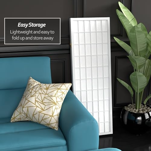 4 ft. Short Window Pane Shoji Screen - White - 3 Panels - Image 6
