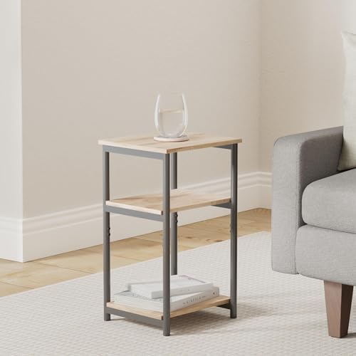 VASAGLE Side Table, Small End Table, Tall Nightstand, Steel Frame - Image 2
