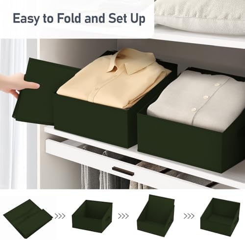 DIMJ Closet Storage Bins 10 Pack - Fabric Storage Baskets for Shelves, Collapsible Clothes Organizer with Handles, Trapezoid Shelf Organization Storage Cubes for Purse, Toys, Books, Towel, Clothes - Image 4