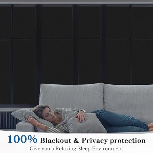 DUOFIRE Blackout Window Privacy Film, Room Darkening Film, 17.4" x 78.7" - Image 2