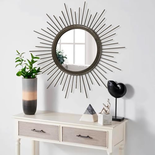 Large Sunburst Wall Mirror, Round Home Modern Metal Art Mirror for Bathroom Living Room Hallway Bedroom Balcony Farmhouse 24" x 24" - Image 5