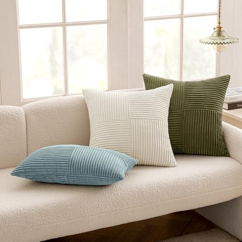 MIULEE Slate Blue Decorative Throw Pillow Covers for Couch 20x20 Inch - Image 5