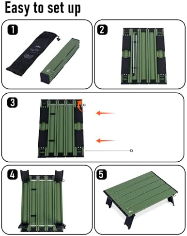 iClimb Ultralight Compact Mini Folding Alu. Table (Green - L) - Image 6