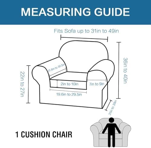 H.VERSAILTEX Rich Velvet Stretch 2 Piece Cover Chair Slipcover Sofa Cover Furniture Protector Couch Soft with Elastic Bottom Chair Couch Cover Width Up to 49 Inch (Chair, Mocha) - Image 2