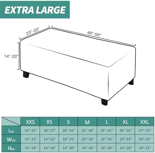 MAXIJIN Velvet Ottoman Slipcover Oversized Stretch Square Rectangle Footstool Slipcover Folding Storage Ottoman Covers for Living Room with Elastic Bottom (X-Large, Khaki) - Image 3