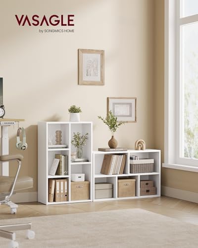 VASAGLE Bookshelf, 5 Cubes Storage Organizer, 19.7 x 9.5 x 31.5 Inches - Image 2
