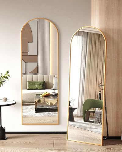 KOMCOTE Arched Floor Mirror - Full Length 76"x34", Oversized Wall Mirror for Bedroom & Living Room, Large Gold Standing Mirror, Durable Framed Floor-Length Mirror - Image 7