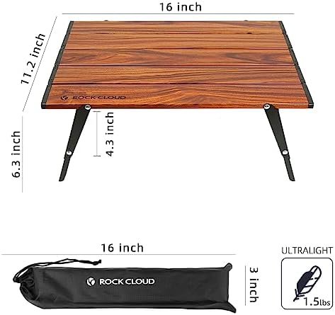 ROCK CLOUD Ultralight Folding Beach Table Adjust Height Aluminum Portable Mini Camping Table - Image 3