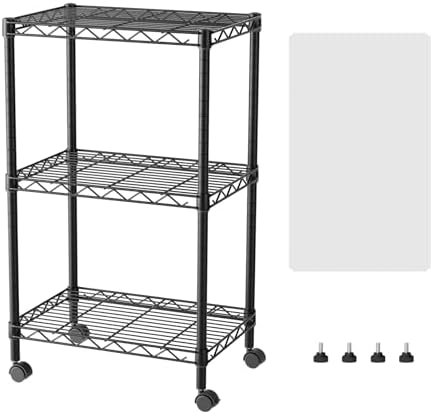 SINGAYE 3 Shelves Storage Shelf Wire Shelving Unit Metal Adjustable Wheels by SINGAYE