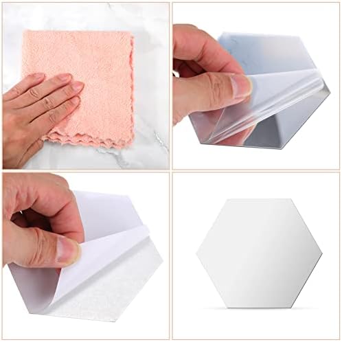120 Pcs Hexagon Mirrors for Wall, Mirror Stickers, 3.94 x 3.43 x 1.97 Inch - Image 6