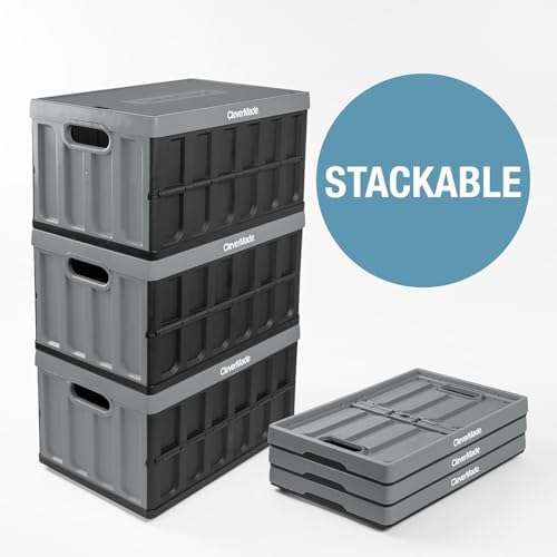 CleverMade Collapsible Storage Bins With Lids, 62L 3 Pack, 100 lb, Ocean - Image 5