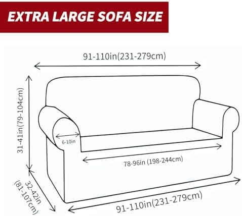 YEMYHOM Couch Cover Latest Jacquard Design High Stretch Extra Large Sofa Covers Pet Dog Cat Proof Oversized Slipcover Non Slip Magic Elastic Furniture Protector (XL Sofa, Christmas Wine Red) - Image 5