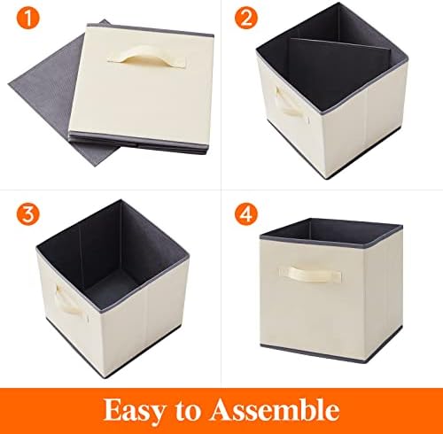 Lifewit Storage Cubes, 11 Inch Organizer Bins, 18L Beige, 6 Packs - Image 4