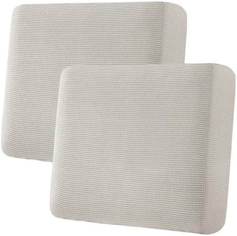 H.VERSAILTEX Super Stretch Individual Seat, Sofa Covers Couch , cushion covers Slipcover Sets Thick Jacquard Textured Twill Fabric (2 Piece Large Sofa cushion covers, Island Fossi) by HVERSAILTEX