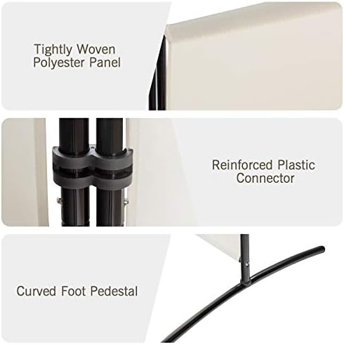 Giantex 6 Ft Tall 3 Panel Room Divider White, Lightweight Portable Folding Privacy Screen, Freestanding Partition Wall Divider and Separator for Bedroom Home Office Apartment Studio - Image 4