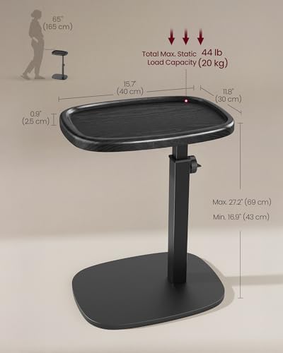 VASAGLE C Side Table Adjustable Height, Couch Sofa End Table, TV Tray - Image 2