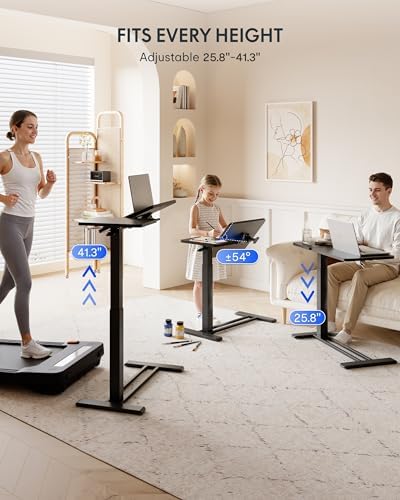 FLEXISPOT 32" Gas Spring C Table with Split Tilting Top,Mobile Side Table - Image 2