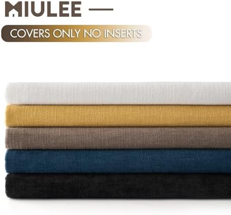 MIULEE Black Chenille Couch Throw Pillow Covers, 20x20 - Image 6