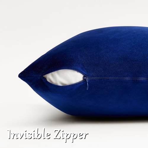 GIGIZAZA Royal Blue Velvet Throw Pillow Covers 20x20 Pack of 2 - Image 3