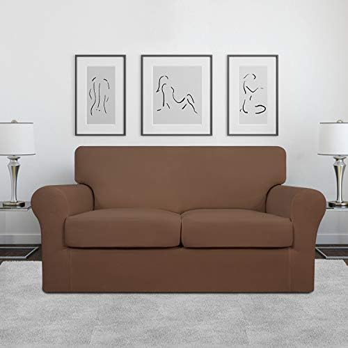 Easy-Going 3 Pieces Stretch Loveseat Couch Cover for 2 Cushion Washable - Image 2