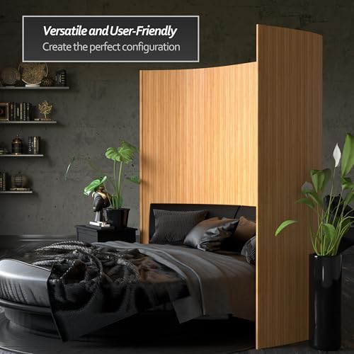 Red Lantern 7 ft. Tall Bamboo Wave Screen - Honey - Image 6