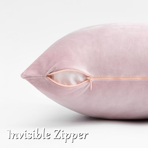 GIGIZAZA Sweet Lilac Velvet Throw Pillow Covers 24x24 Pack of 2 - Image 4
