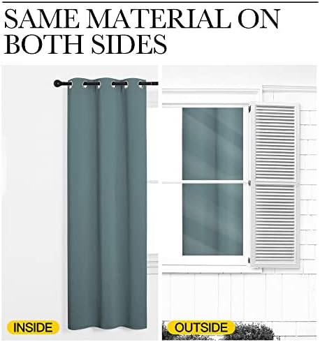 NICETOWN Door Screen Cover for Air Conditioner Room, Insulated Faux Accordion Door, Privacy Draft Keep Heat Out Bedroom Kitchen Drape for Doorway (Greyish Blue, 1 Panel, 5ft Wide x 11ft Long) - Image 6