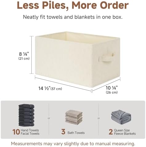 StorageWorks Closet Storage Bins, Beige (NaturWeave Fabric), Large, 3-Pack - Image 3