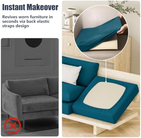 8Pcs Outdoor Cushion Covers, Stretch Patio Furniture Couch Chair Slipcovers - Image 6