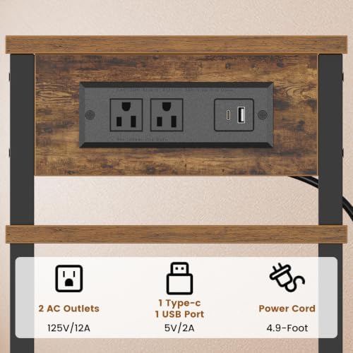 Creso hom Side Table with Charging Station, End Tables Living Room - Image 5