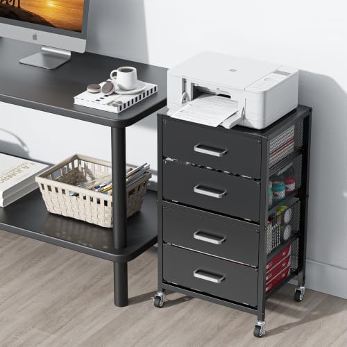 4-Drawers Metal Rolling Cart, Utility Storage Cart with Wheels - Image 2