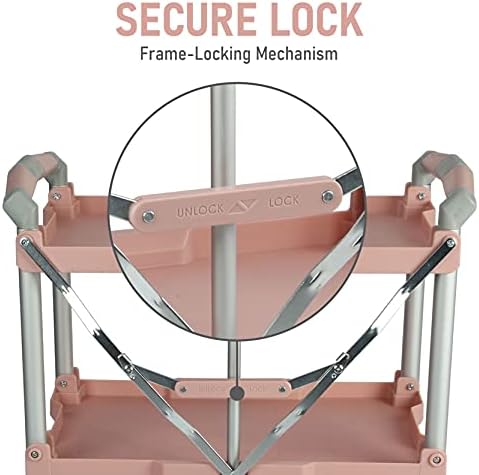 Olympia Tools 89-350 Pack-N-Roll Folding Collapsible Service Cart, 150LB Capacity, Rose - Image 5