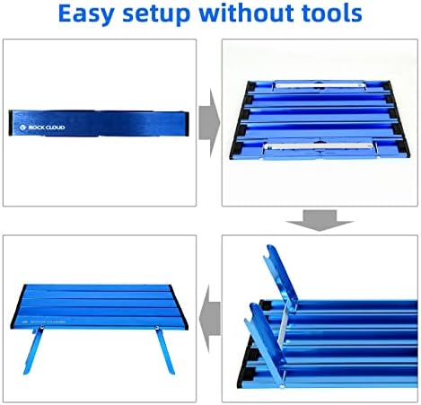 ROCK CLOUD Portable Beach Table Aluminum Ultralight Mini Folding Camping Table, Blue - Image 4