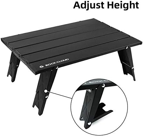 ROCK CLOUD Ultralight Folding Beach Table Adjust Height Aluminum Portable Mini Camping Table - Image 4