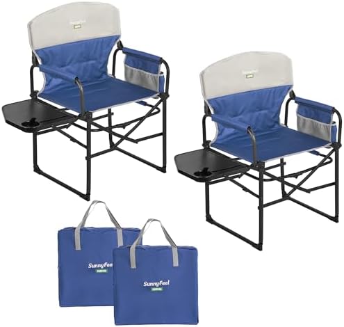SUNNYFEEL Oversized Directors Camping Chair for Adults with Side Table by SunnyFeelCamping
