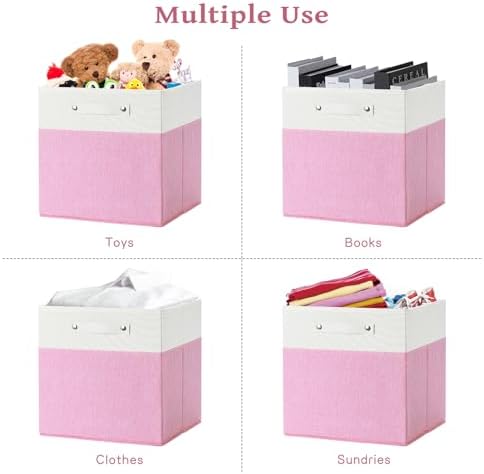 FinishingBo 13x13x13 Storage Cube Bins 6 Pack, Cube Shelf Baskets - Image 5