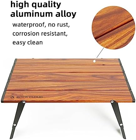 ROCK CLOUD Ultralight Folding Beach Table Adjust Height Aluminum Portable Mini Camping Table - Image 5
