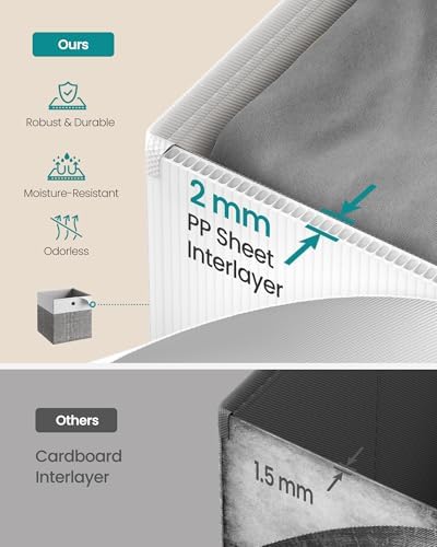 SONGMICS Storage Cubes, Set of 6 Foldable Organizer Boxes with Handles - Image 3