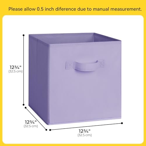 Cupic Cupid 6-Pack 13x13 Storage Cube Bins, Fabric Cubes, Purple Gradient - Image 2
