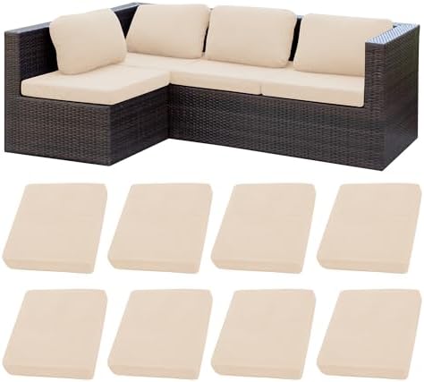 8 Pcs Outdoor Cushion Covers, Patio Sofa Cushion Covers Replacement by BIETYONE