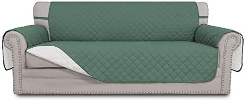 Easy-Going Reversible Couch Cover, 4 Seater Sofa, XX-Large Sofa, Cyan/Ivory by Easy-Going