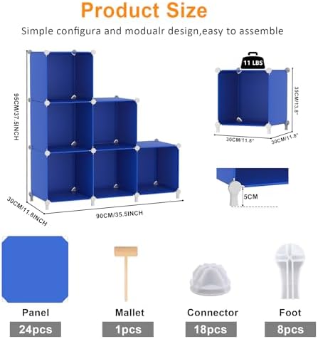 AWTATOS Cube Storage Organizer, 6 Cube Closet Organizers Storage Shelves - Image 3