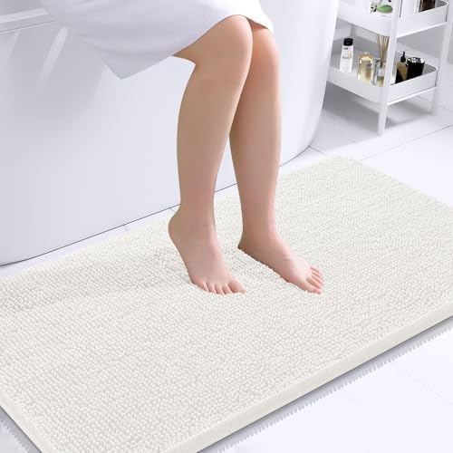 OLANLY Bathroom Runner Rugs 40x24, Extra Soft Absorbent Chenille Bath Rugs by OLANLY