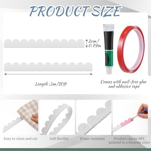 Flexible Scalloped Molding Trim Peel and Stick 10ft - Image 2