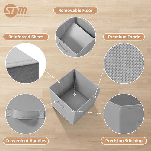 STORAGE MANIAC Storage Cubes, 13 Inch 8 Pack Collapsible Fabric Shelf Bins - Image 3