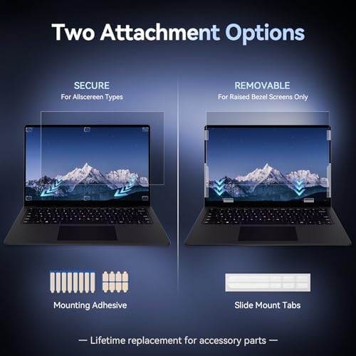 15.6 Inch Laptop Privacy Screen Compatible with HP/Dell/Acer/Samsung/Asus/Lenovo/Toshiba,16:10 Aspect Removable Anti Glare Blue Light Filter Protector, 15.6in Laptop Privacy Screen Shield - Image 6