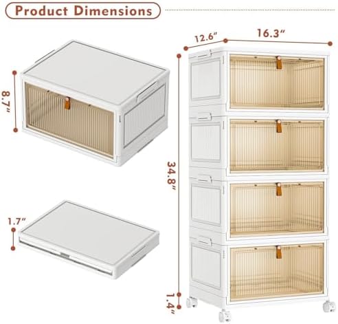 CTSNSLH 4 Tier Plastic Storage Bins with Lid 32QT - Stackable Storage Bins - Image 2