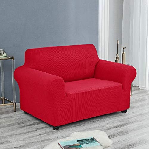 Joccun Stretch Chair Couch Cover,1-Piece Sofa Slipcover Spandex Jacquard Fabric Sofa Covers with Elastic Bottom,Washable Furniture Protector for Dogs,Cats,Kids(Armchair,Ruby) - Image 5
