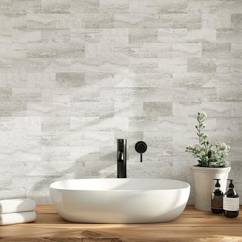 Vamos Tile 4-Piece Beige Mixed Grey Peel and Stick Backsplash Seamless Tile - Image 4