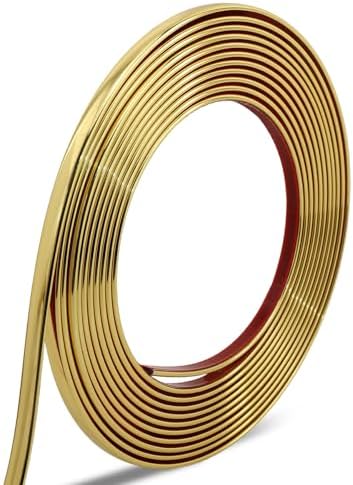Lunghaa Peel and Stick Matte Gold Finish Molding Trim, 196.8" x 0.79" Flexible Decoration Strip for Wall, Tile Edge, Mirror, Cabinet, Furniture and DIY Home Decor - Image 7